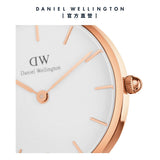 Daniel Wellington Petite Pressed Melrose White Dial Gold Mesh Bracelet Watch For Women - DW00100447