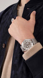Guess Tailor Multifunction Silver Dial Silver Mesh Bracelet Watch for Men - GW0368G1
