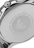 Emporio Armani Valente Chronograph Quartz Black Dial Silver Steel Strap Watch For Men - AR11083