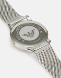 Emporio Armani Minimalist Quartz Blue Dial Silver Steel Strap Watch For Men - AR11571