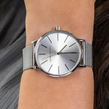 Armani Exchange Lola Analog Silver Dial Silver Mesh Strap Watch For Women - AX5535