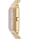 Fossil Raquel Three Hand Date White Dial Gold Steel Strap Watch For Women - ES5220