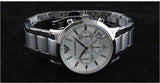Emporio Armani Renato Chronograph White Dial Silver Steel Strap Watch for Women  - AR2459