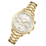 Hugo Boss Hera White Dial Gold Steel Strap Watch for Women - 1502628