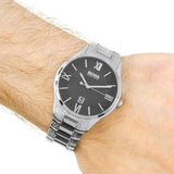 Hugo Boss Governer Black Dial Silver Steel Strap Watch for Men - 1513488