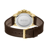 Hugo Boss Troper Chronograph Black Dial Brown Leather Strap Watch For Men - 1514100