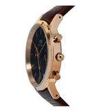 Daniel Wellington Iconic Chronograph Blue Dial Brown Leather Strap Watch For Men - DW00100639