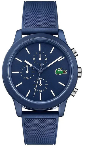 Lacoste 12.12 Chronograph Blue Dial Blue Silicon Strap Watch for Men - 2010970