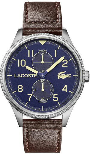 Lacoste Continental Blue Dial Brown Leather Strap Watch for Men - 2011040