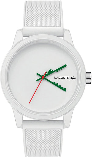 Lacoste 12.12 White Dial White Silicone Strap Watch for Men - 2011069