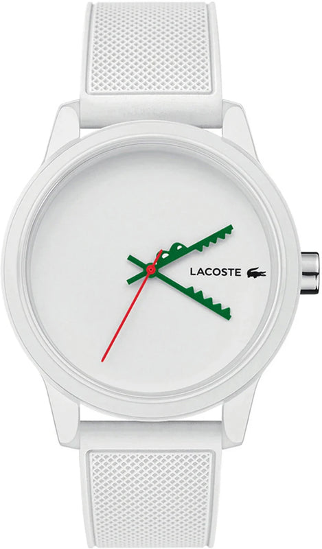 Lacoste 12.12 White Dial White Silicone Strap Watch for Men - 2011069