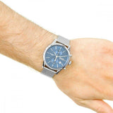 Hugo Boss Jet Blue Dial Silver Mesh Bracelet Watch for Men - 1513441