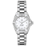 Tag Heuer Aquaracer Diamonds Mother of Pearl White Dial Silver Steel Strap Watch for Women - WBD131C.BA0748