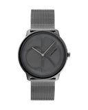 Calvin Klein Minimal Grey Dial Grey Mesh Bracelet Watch for Men - K3M517P4