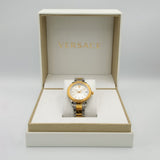 Versace Hellenyium Silver Dial Two Tone Steel Strap Watch for Women - V12030015