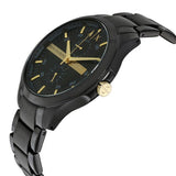 Armani Exchange Hampton Chronograph Black Dial Black Steel Strap Watch For Men - AX2121