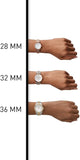 Emporio Armani Aira Three Hand Mother of Pearl Dial Rose Gold Steel Strap Watch For Women - AR11523