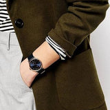 Marc Jacobs Baker Navy Blue Dial Navy Blue Leather Strap Watch for Women - MBM1329