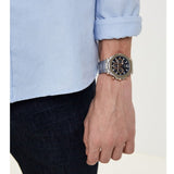 Guess Edge Chronograph Black Dial Silver Steel Strap Watch For Men - GW0539G1