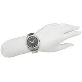 Gucci GG2570 Diamonds Black Dial Silver Steel Strap Watch For Women - YA142404