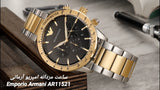 Emporio Armani Analog Chronograph Black Dial Two Tone Steel Strap Watch For Men - AR11521