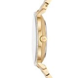 Michael Kors Quartz Mother of Pearl White Dial Gold Steel Strap Watch For Women - MK1065