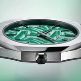 D1 Milano Ultra Thin Fir Green Dial Silver Steel Strap Watch for Men - D1-UTBJ34