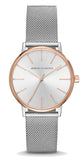 Armani Exchange Lola Analog White Dial Silver Mesh Strap Watch For Women - AX5537