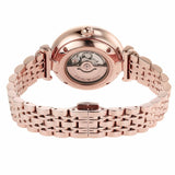 Emporio Armani Meccanico Crystals Black Dial Rose Gold Steel Strap Watch For Women - AR60043