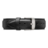 Daniel Wellington Classy Sheffield White Dial Black Leather Strap Watch For Women - DW00100068