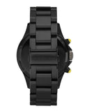 Marc Jacobs Rock Chronograph Black Dial Black Steel Strap Watch for Men - MBM5026