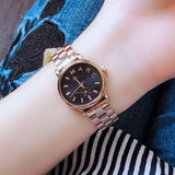 Marc Jacobs Baker Navy Blue Dial Rose Gold Steel Strap Watch for Women - MBM3332