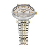 Emporio Armani Gianni T-Bar Beige Dial Two Tone Steel Strap Watch for Women - AR11702