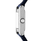 Emporio Armani Genni White Dial Blue Leather Strap Watch for Women - AR11718