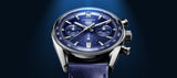 Tag Heuer Carrera Chronograph Blue Dial Blue Leather Strap Watch for Men - CBS2212.FC6535