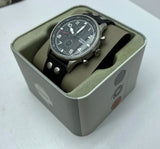 Fossil Retro Pilot Chronograph Black Dial Black Leather Strap Watch for Men - FS5806