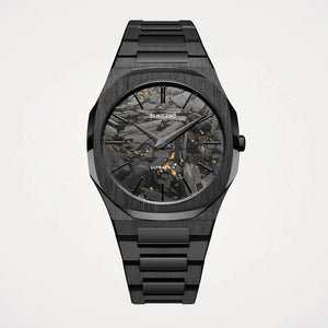 D1 Milano Ultra Thin Two Tone Black Steel Strap Watch for Men - D1-UTBJ31