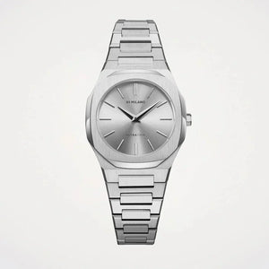 D1 Milano Ultra Thin Silver Dial Silver Steel Strap Watch for Women - D1-UTBL30
