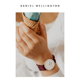 Daniel Wellington Roselyn 3A Petite White Dial Red NATO Strap Watch For Women - DW00100293