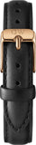 Daniel Wellington Classic Petite Sheffield White Dial Black Leather Strap Watch For Women - DW00100230