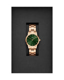 Daniel Wellington Iconic Link Emerald Green Dial Rose Gold Steel Strap Watch For Women - DW00100421