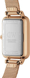 Daniel Wellington Quadro Melrose White Dial Gold Mesh Strap Watch For Women - DW00100431