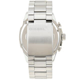 Diesel Mega Chief Chronograph White Dial Silver Steel Strap Watch For Men - DZ4477