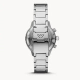 Emporio Armani Diver Chronograph Quartz Black Dial Silver Steel Strap Watch For Men - AR11360