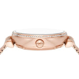 Emporio Armani Meccanico Automatic White Dial Rose Gold Mesh Strap Watch For Women - AR60063