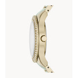 Fossil Stella Multifunction Gold Dial Two Tone Steel Strap Watch for Women - ES4757