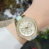 Fossil Stella Multifunction Gold Dial Two Tone Steel Strap Watch for Women - ES4757