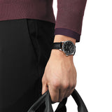 Tissot Le Locle Powermatic 80 Black Dial Black Leather Strap Watch For Men - T006.407.16.053.00