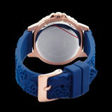 Guess Crown Jewel Diamonds White Dial Blue Rubber Strap Watch for Women - GW0411L2