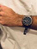 Hugo Boss Grandmaster Black Dial Black Steel Strap Watch for Men  - 1513885